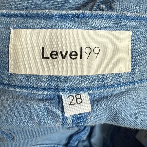 Level99 Playful Light Blue Wide-Leg High Waisted Size 28 Linen/Lyocell Blend - Picture 5 of 8